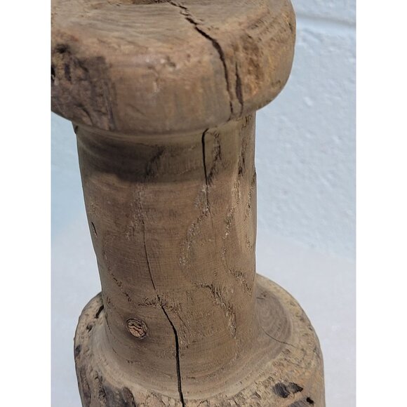 Hand Crafted Wood Tree Log Bark Candle Holder Shelf Decor 10.5" Rustic Cabin - Picture 4 of 10